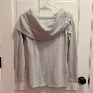 Lilly Pulitzer Light Gray Off-Shoulder Sweater